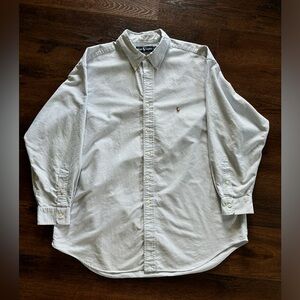 Ralph Lauren Shirt Mens 17.5  Button Down Long Sleeve Yarmouth Cotton Oxford